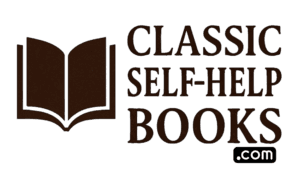 Logo for Classic Self-Help Books COM website, featuring an open-book icon and vintage typography