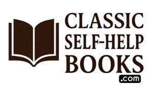 Logo for Classic Self-Help Books COM website, featuring an open-book icon and vintage typography